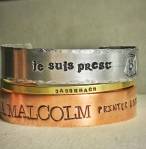 handstamped bangle set