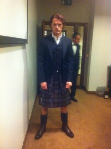 Sam Heughan backstage at 2013 BAFTAs